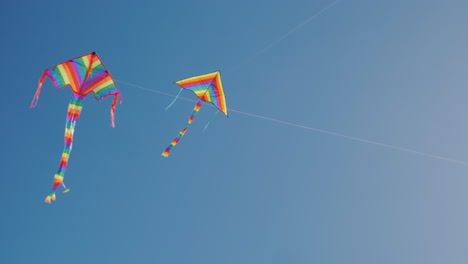 Two-Kites-Soar-Nearby-High-In-The-Sky-Synchronization-And-Precise-Control-Concept