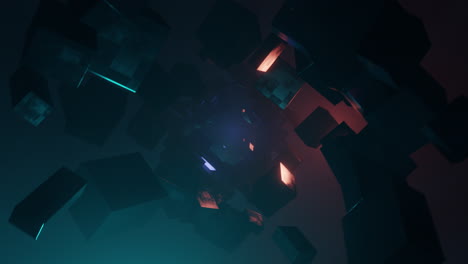 Colorful-futuristic-looping-and-rotating-tunnel-animation