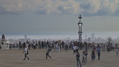 timelapse of the barcelona skyline shot from parc guell.