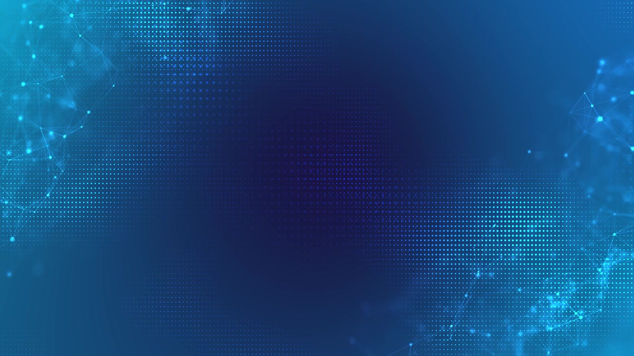 Blue dotted world network background halftone map shapes cyan connection lines soft digital