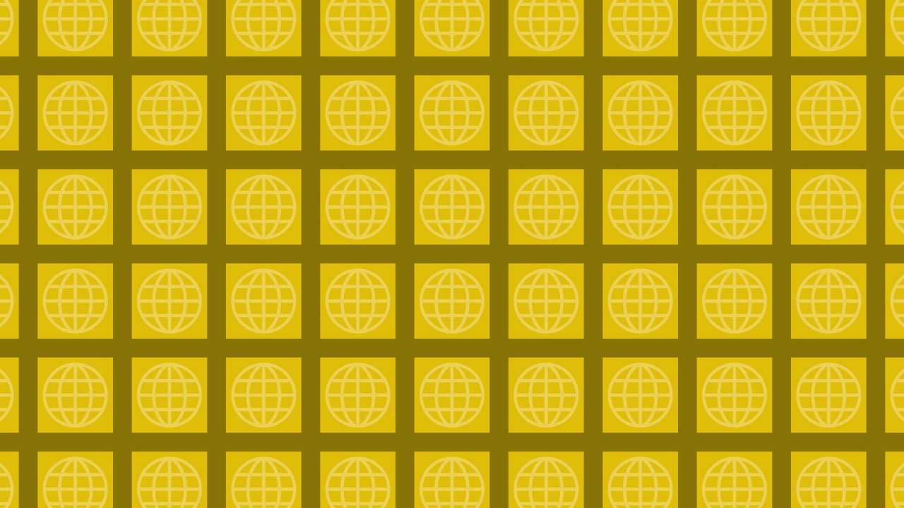 Repeated Globe Pattern on a Golden Background