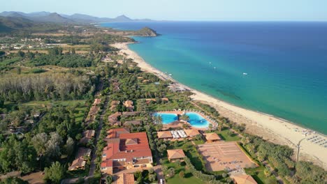 aerial view of villasimius in sardinia italy