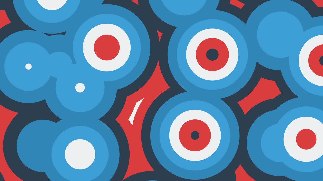 animación abstracta de coloridas formas redondas, azules y blancas en movimiento. fondo animado de bucle sin costuras, papel tapiz.