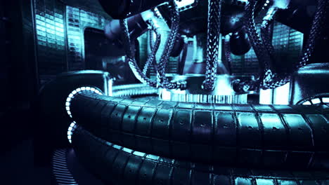 futuristic industrial machinery interior