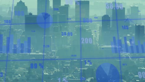 Animation-of-financial-data-processing-over-cityscape