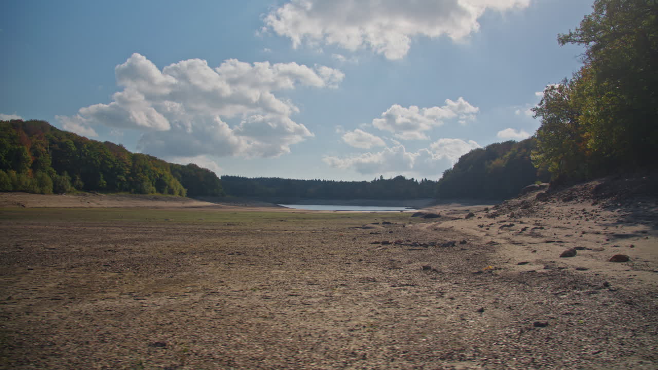 Lateral traveling from the side of a dried lake
