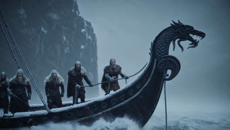 vikings in a storm