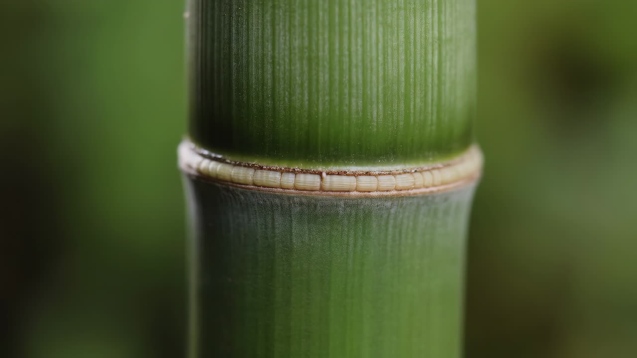 Close-up of Green Bamboo Stalk