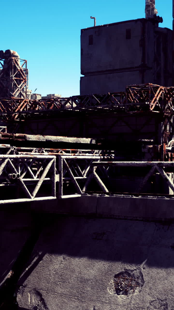 Decadimento urbano e strutture industriali in un ambiente futuristico