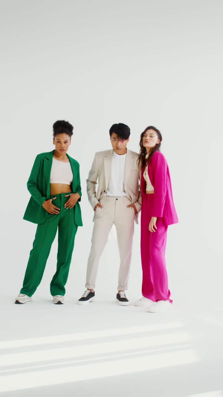 Fashionable Group of Young Adults in Suits