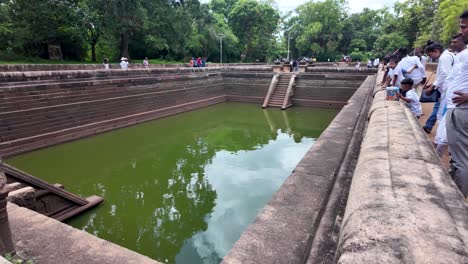 ancient kuttam pokuna bathing tanks, a historical marvel set amidst lush greenery in anuradhapura, sri lanka.