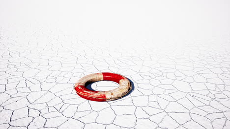 very old abandoned grungy lifebuoy