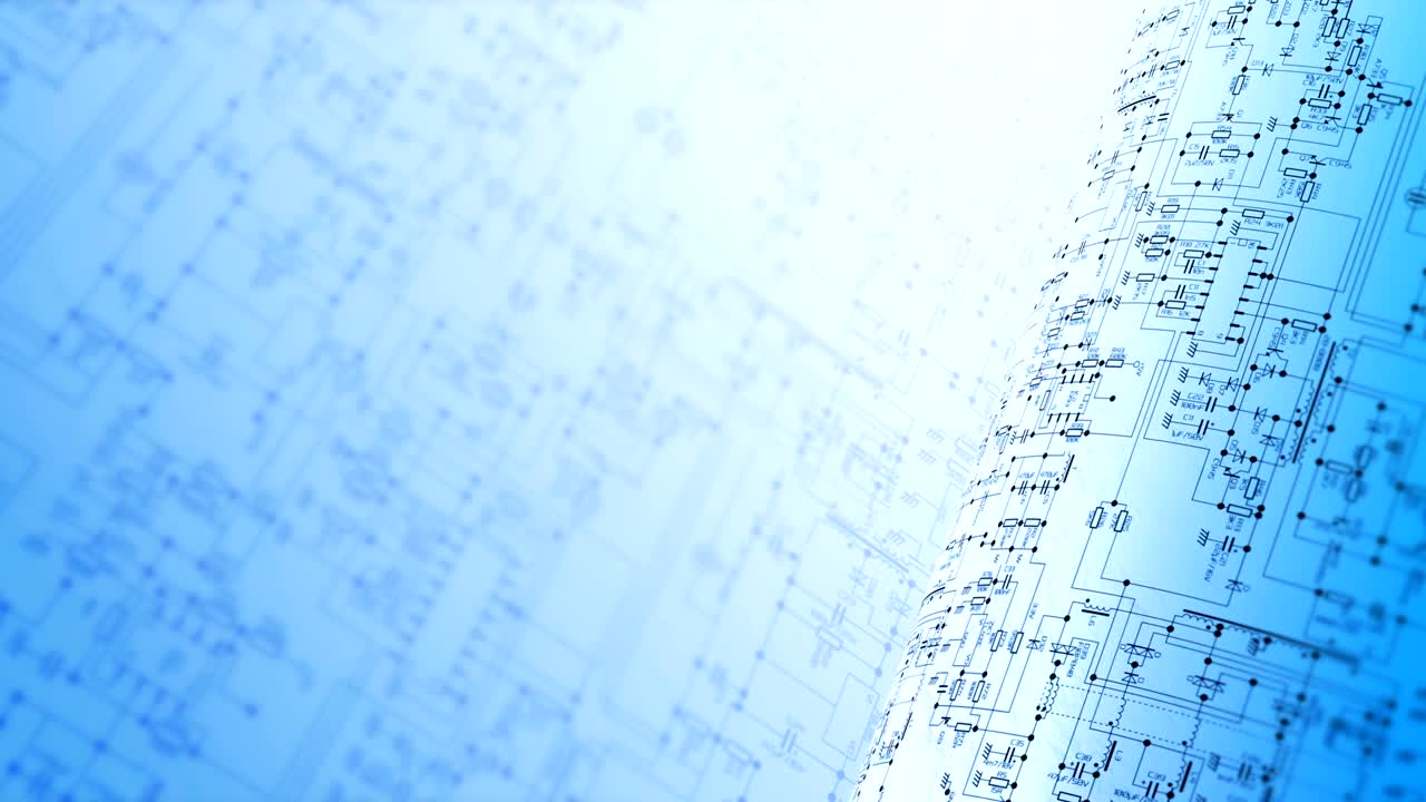 전자 회로 프로젝트 파란색 배경 루프