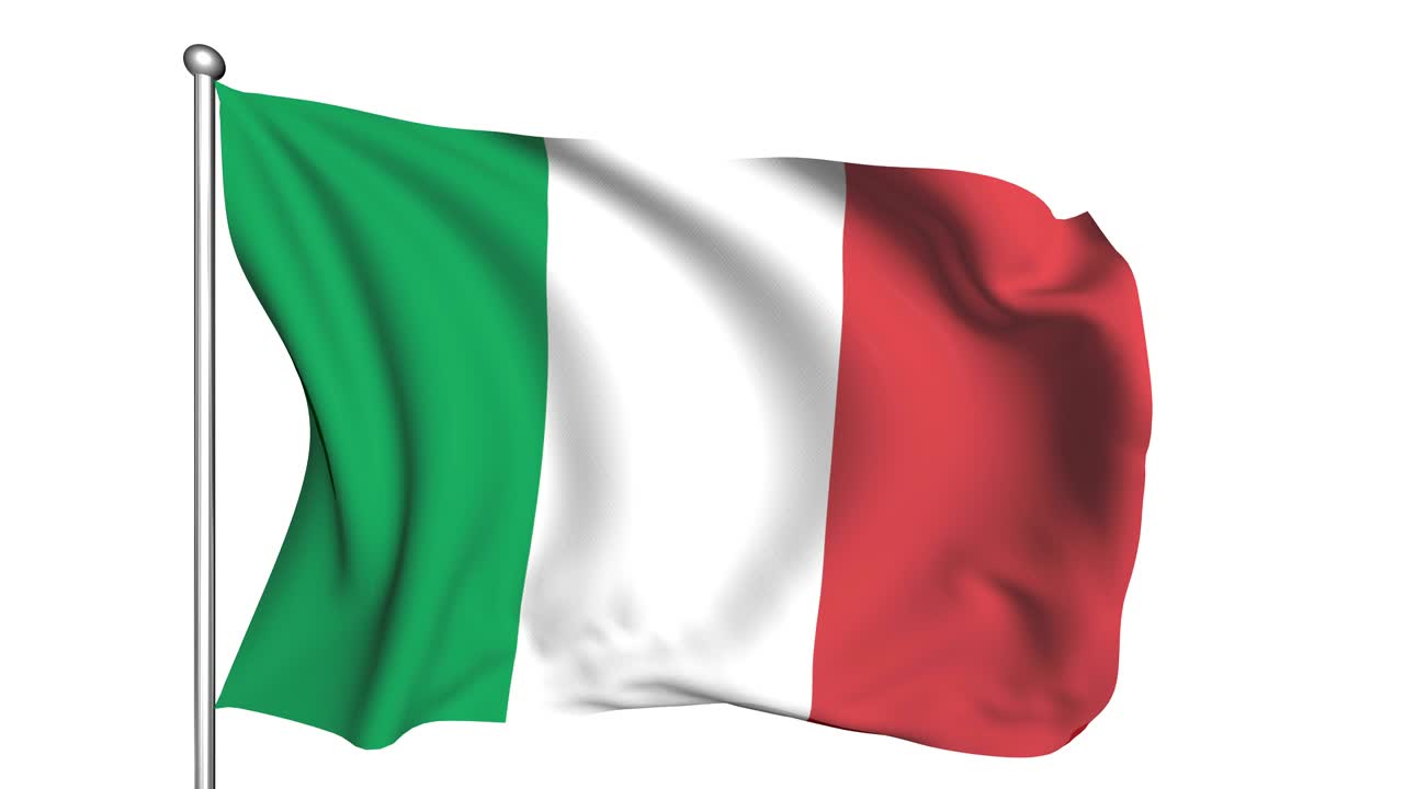 Bandiera italiana (semi-trasparente, in loop, canale alfa)