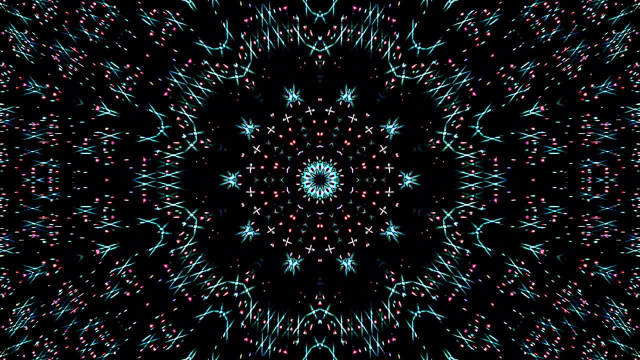 hermoso caleidoscopio abstracto que brilla, una luz radiante que regula los movimientos sutiles