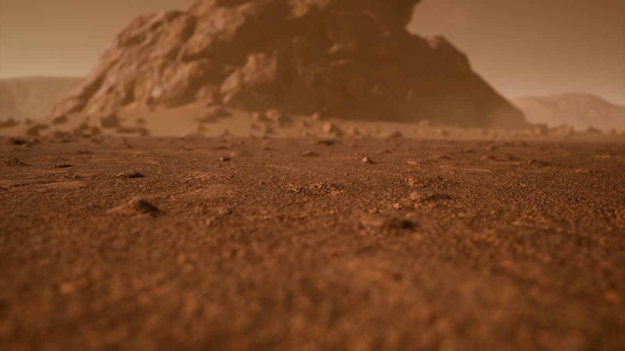 Fantastico paesaggio marziano in tonalità arancioni arrugginite