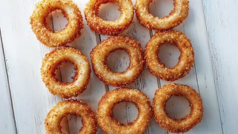 golden crispy onion rings