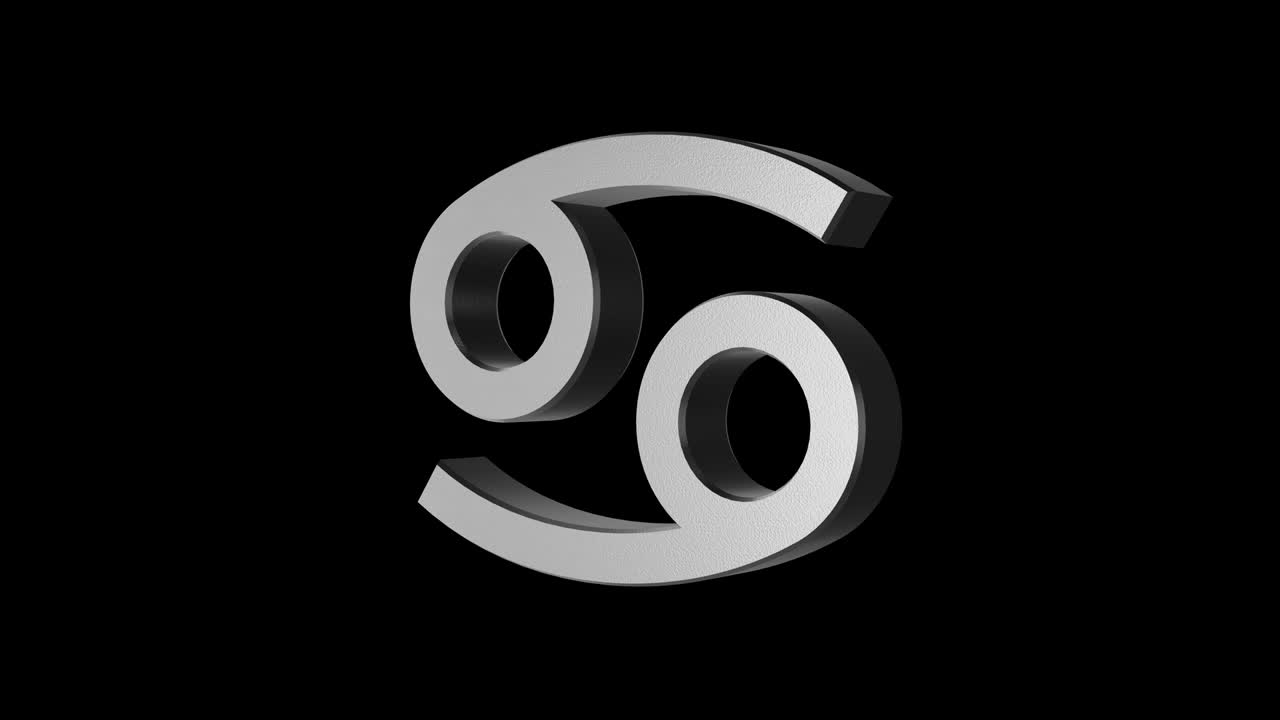 cáncer signo del zodiaco. plata metálica. canal alfa