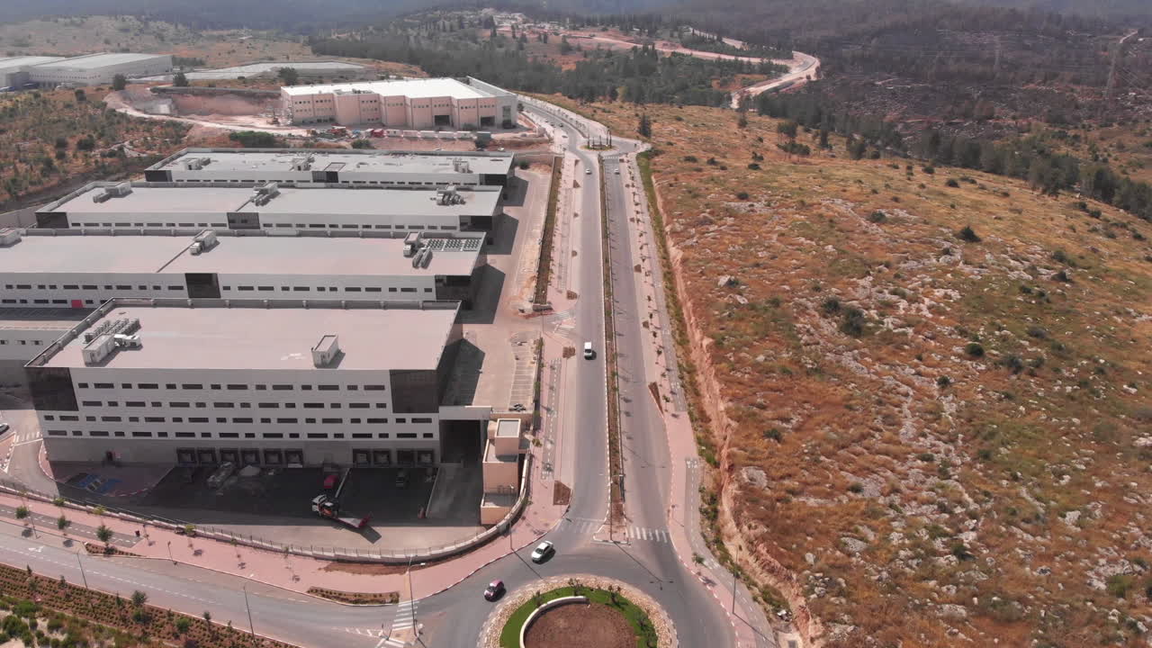 Industrial site in The city of Modiin Israel aerial view