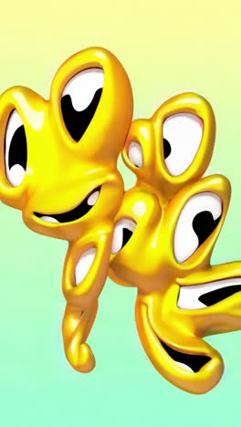 abstract yellow gooey creatures