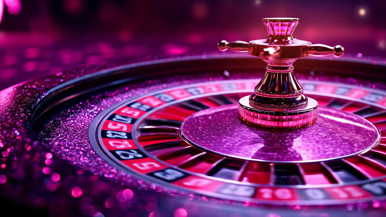 Giri di roulette vivaci in un casinò. Una colorata ruota della roulette gira in un vivace casinò, creando un'atmosfera di eccitazione e attesa.