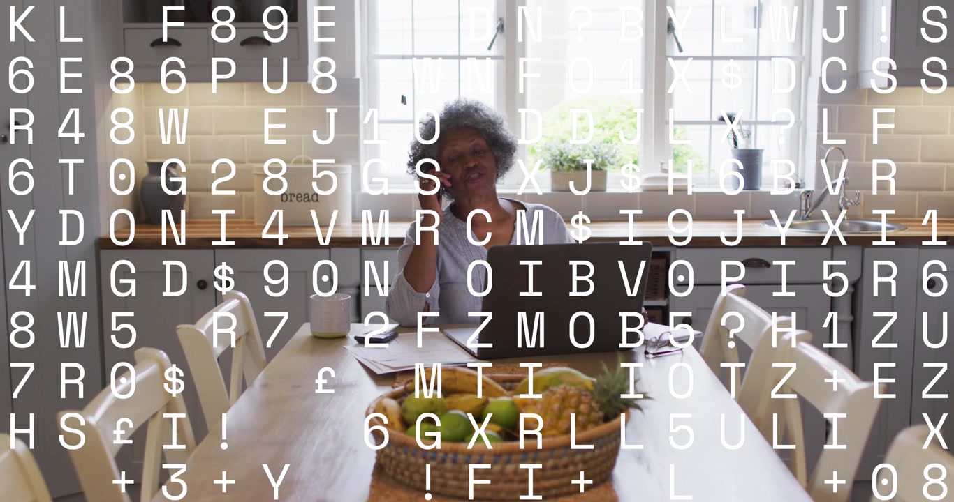Animation of financial data processing over business people in office
