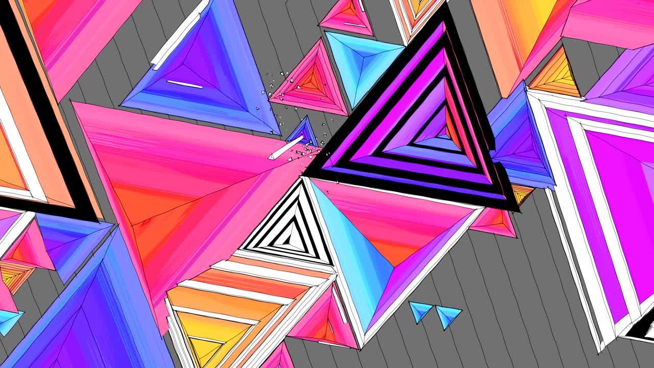 un fondo colorido compuesto por triángulos.