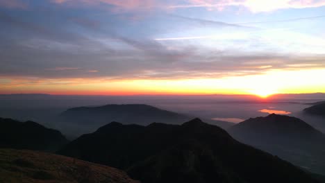 incredible sunset over resegone mountain range in northern italy