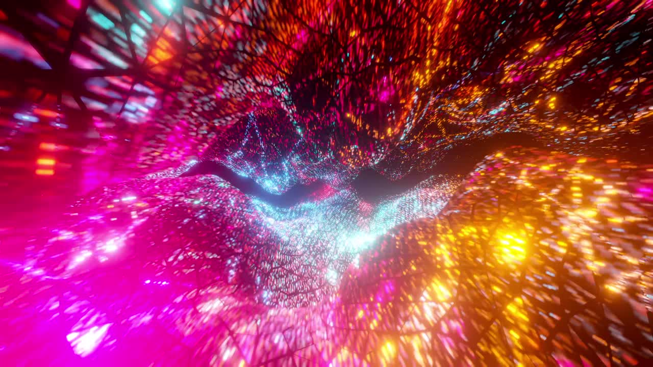 ondas de calor que parecen fibra roja y proyecciones bucle sin costuras.