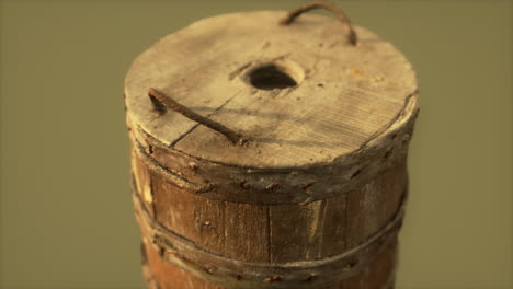 Old-used-rusted-wooden-bucket