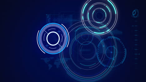 animation of scopes scanning and data processing on digital screen