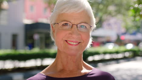 portrait of a smiling older woman looking happy