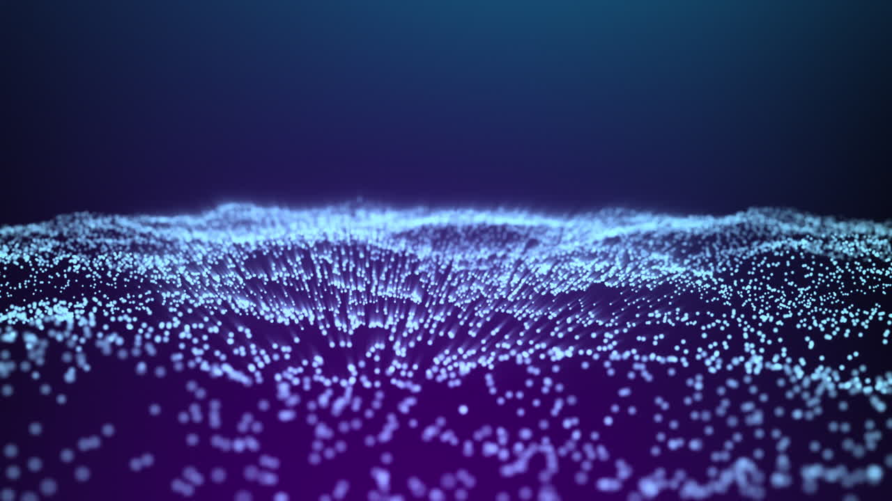 Abstract Digital Particles Flowing in a Wave Pattern