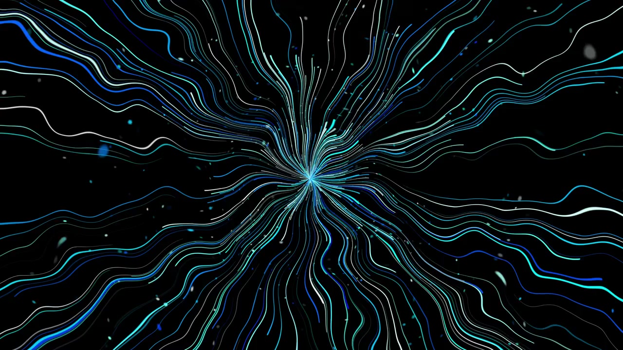 Abstract Motion Background with Glowing Blue and White Wavy Lines