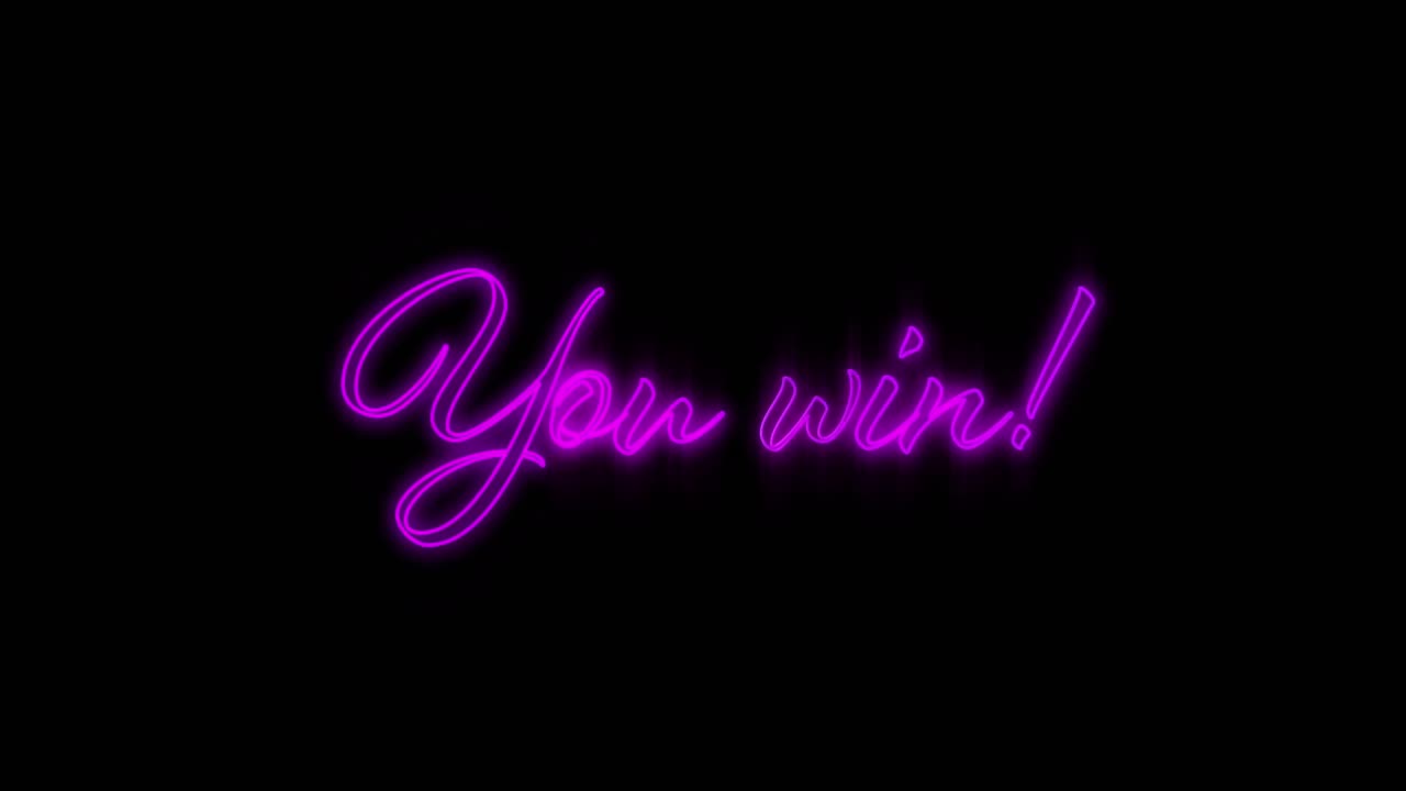 생겨나는 보라색 당신은 네온 광고판을 승리