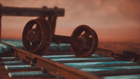 abandoned railway tracks in the desert