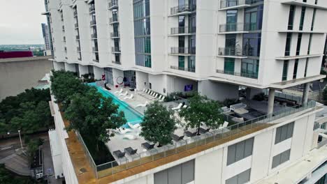 rooftop pool and terrace of a modern luxury apartment building