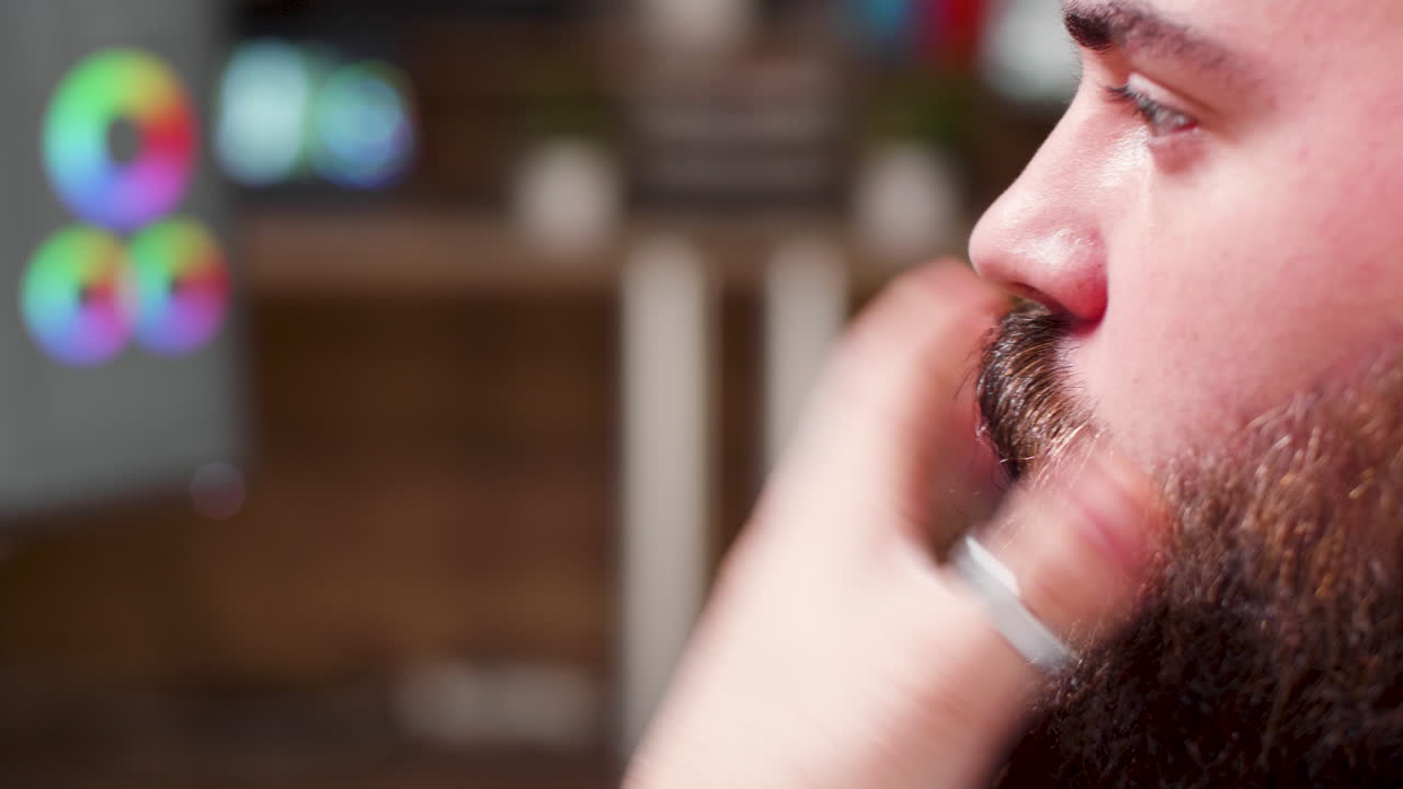 Man with beard profile