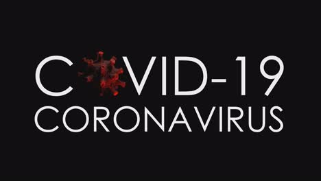 título animado covid19 coronavirus sobre un fondo negro