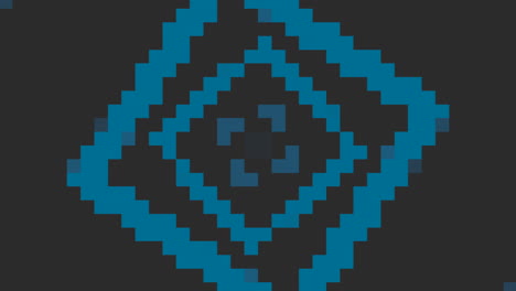 pixelated blue and black pattern with central diamond shape