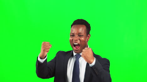 Green-screen,-screaming-business-man