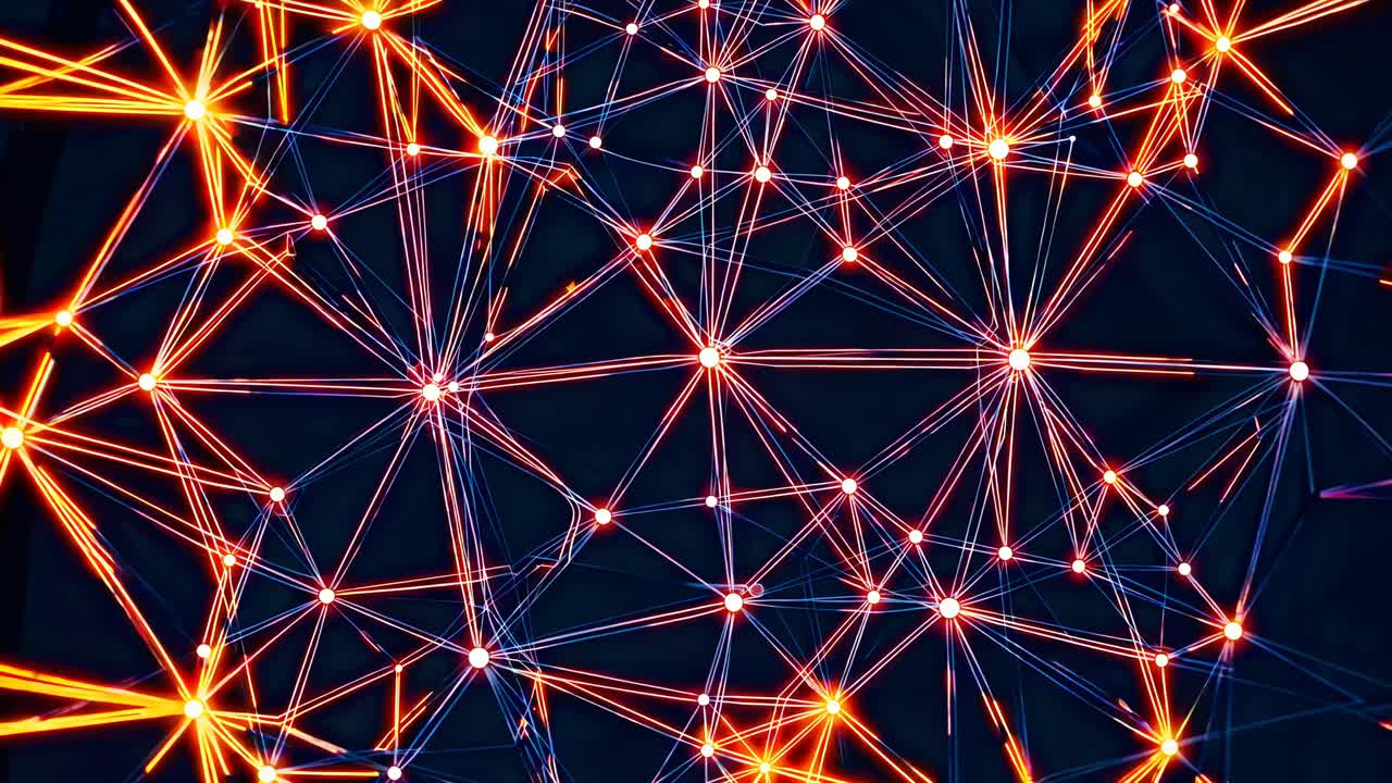 Abstract video concept with a top-down angle showing interconnected glowing lines and nodes