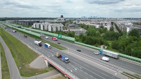 Wilanow,-Drone-aerial-photo-of-modern-residential-buildings-in-Wilanow-area-of-Warsaw,-Poland