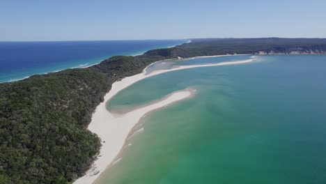 Schöne-Strände-Von-Double-Island-Point-In-Queensland,-Australien---Luftpanorama