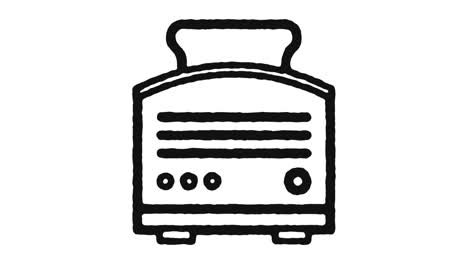 imágenes de animación del icono de la tostadora de pan y canal alfa