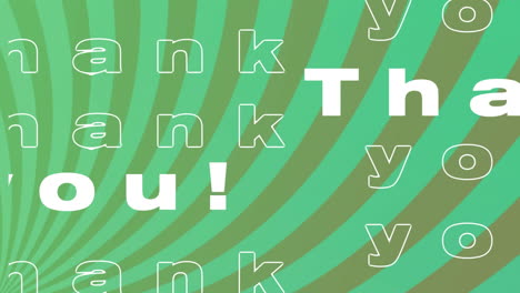 animation of thank you text over green background