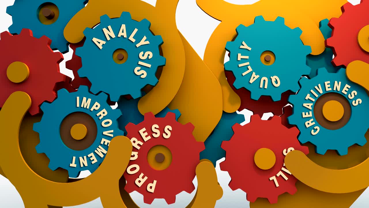 ruedas de colores animación 3d - bucle sin costuras