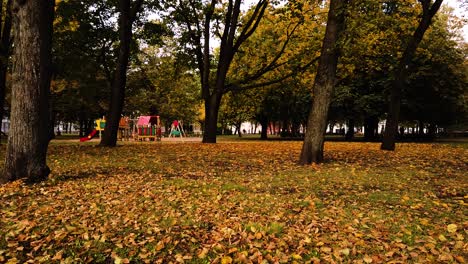 beautiful and golden park of kronvalda in riga, latvia