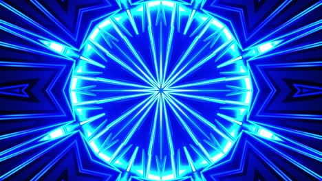 blue and white abstract pattern with star. kaleidoscope vj loop