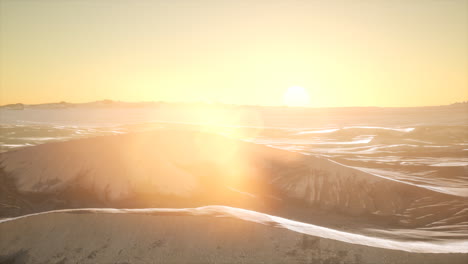 red sand desert dunes at sunset